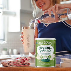 Four Sigmatic unflavored plant-based protein mix ideal for protein shakes