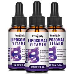 Franguly Liposomal B Complex bottle shows label and energy support potential