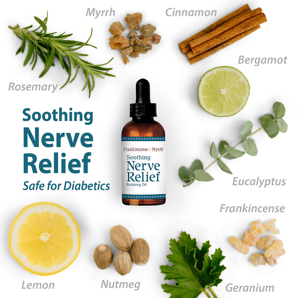 Hands receiving a soothing Frankincense & Myrrh rubbing oil massage.