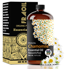 FRAOIL Chamomile oil 16oz bottle ready for diffuser aromatherapy.