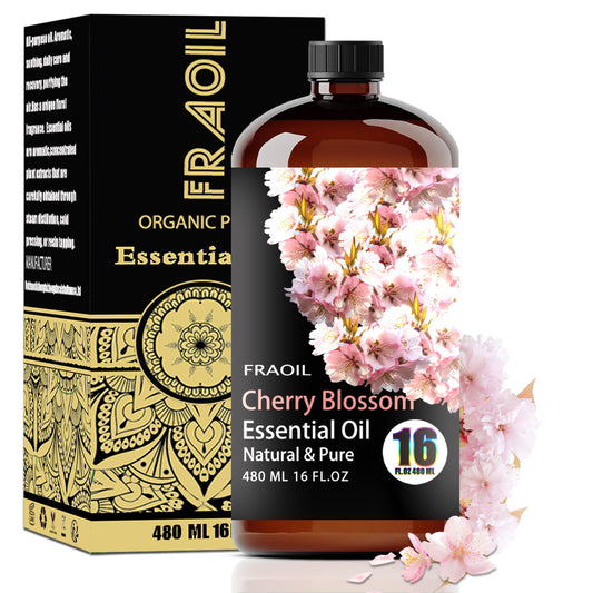FRAOIL Cherry Blossom Essential Oil in amber bottle protects aroma and preserves quality for diffusers.