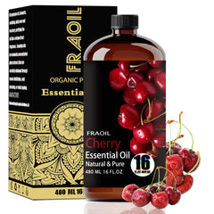 FRAOIL Cherry Essential Oil bottle in amber glass preserves aroma.