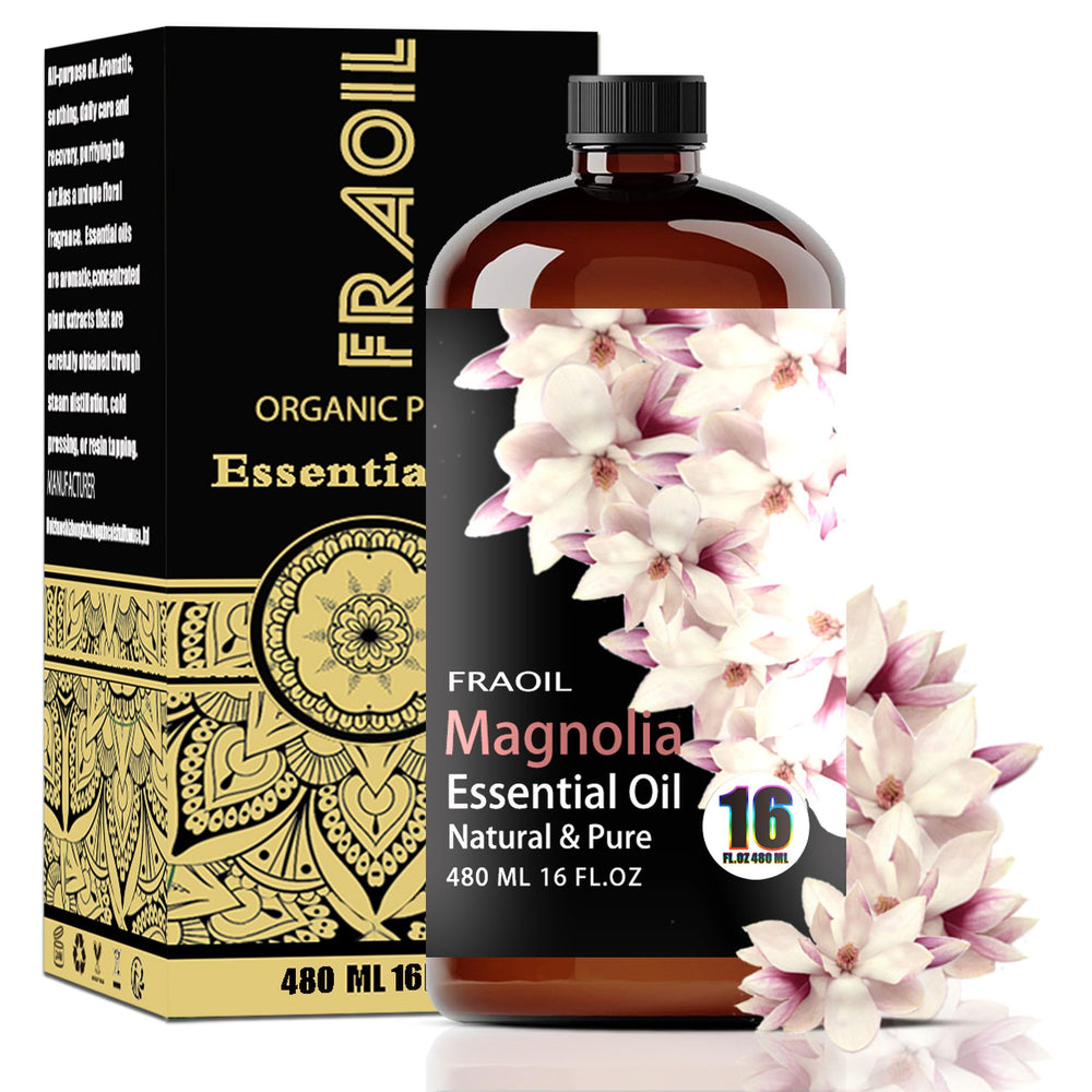 FRAOIL Magnolia essential oil bottle with amber glass for long-lasting fragrance and stability