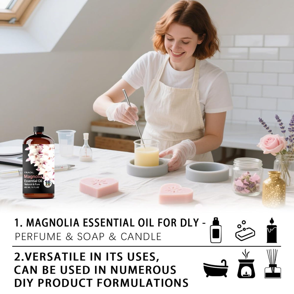 Elegant FRAOIL Magnolia oil packaging ideal as a gift