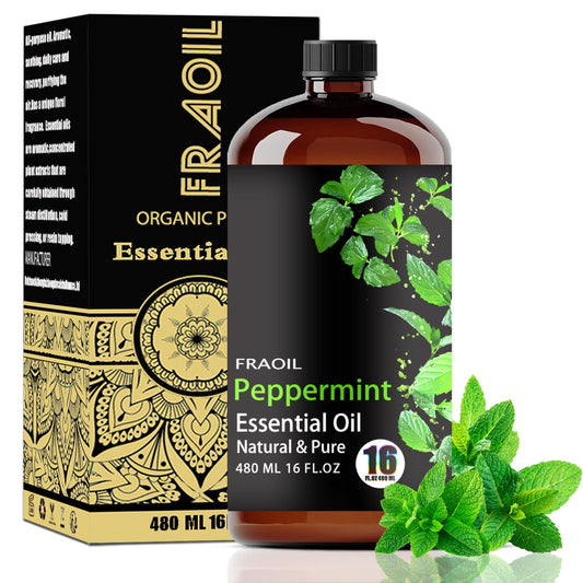 FRAOIL Peppermint Oil 16oz bottle ready for diffusing and crafting