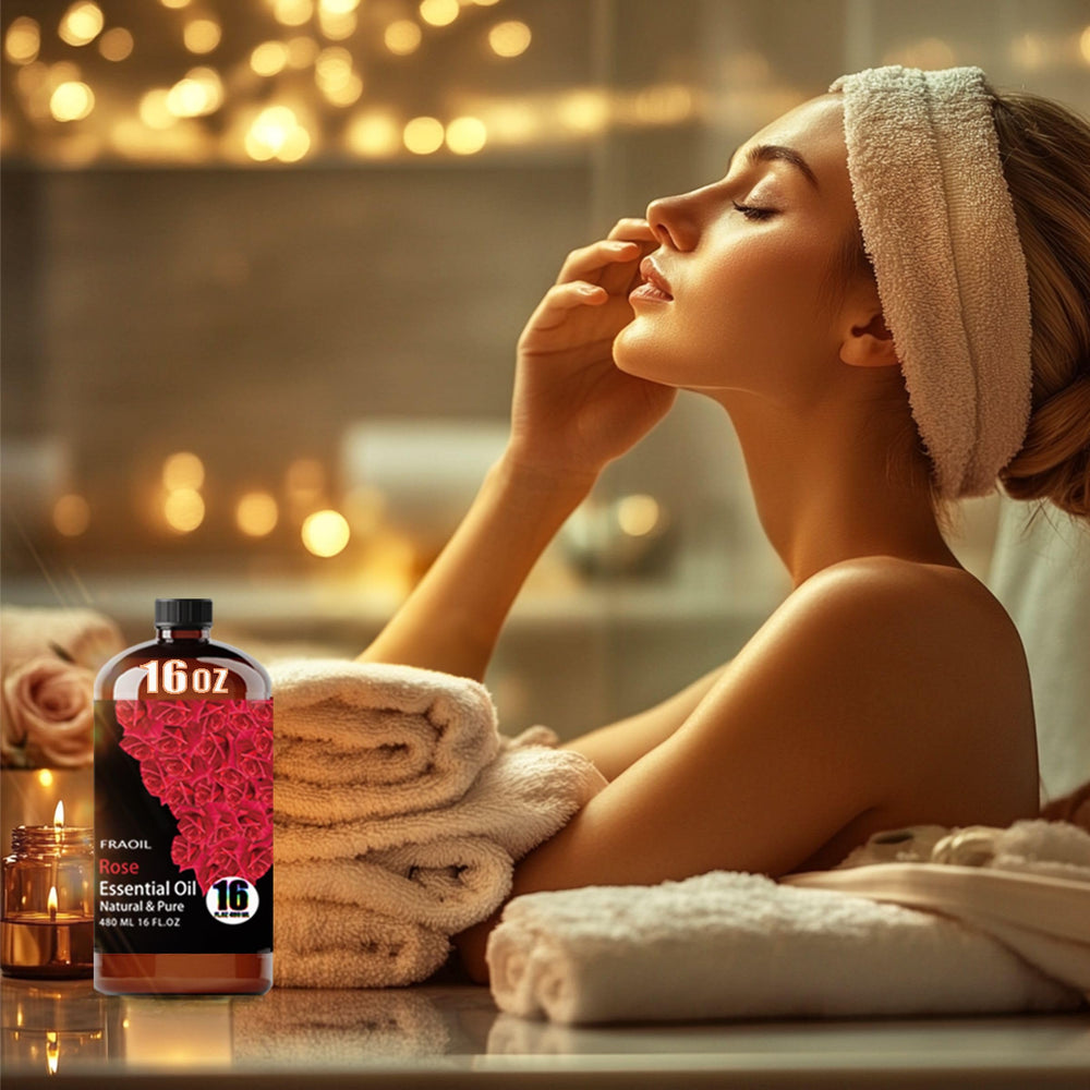 FRAOIL Rose Essential Oil gift packaging highlights premium presentation