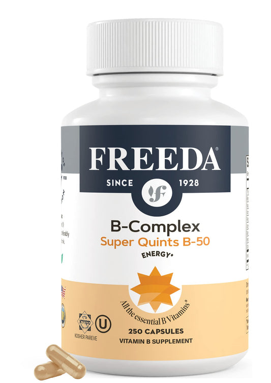FREEDA B-Complex Capsules front view for daily energy support