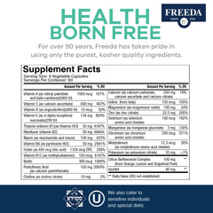 FREEDA bottle pouring capsules for daily supplement routine.