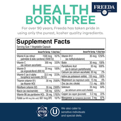 FREEDA One Daily Multivitamin capsules in hand ready for daily use.