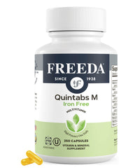 FREEDA One Daily Multivitamin glass bottle emphasizes clean, capsule-based nutrition.