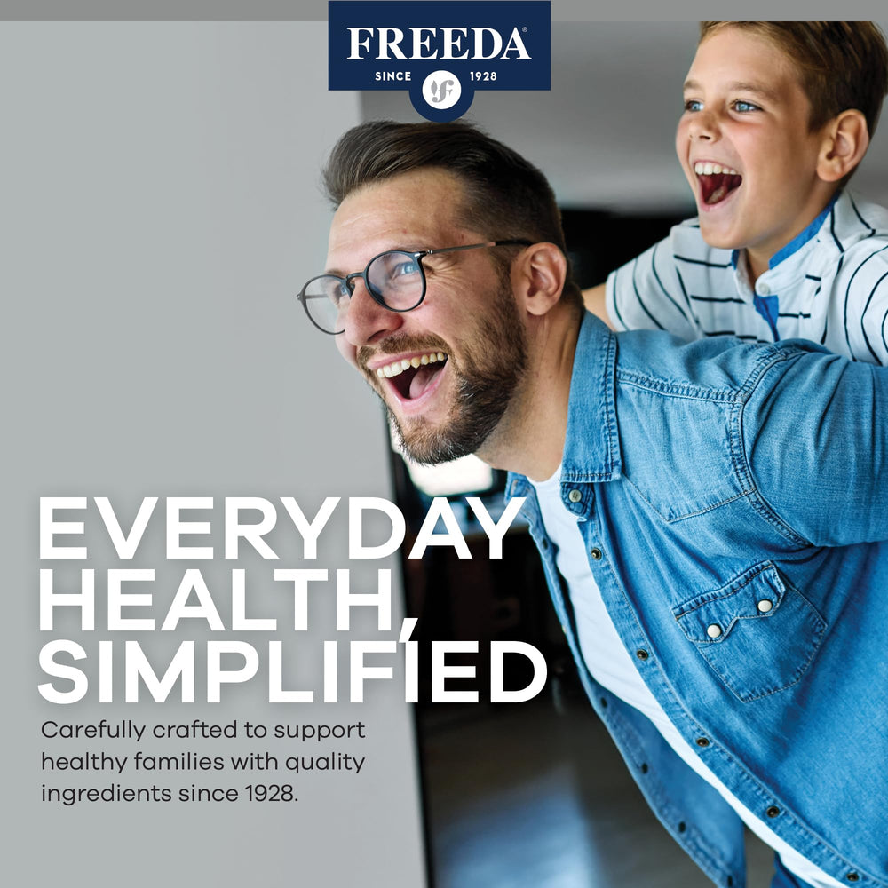 FREEDA SCD Multivitamin gluten-free stamp on packaging.