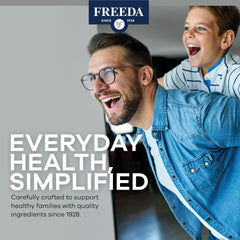 FREEDA SCD Multivitamin gluten-free stamp on packaging.