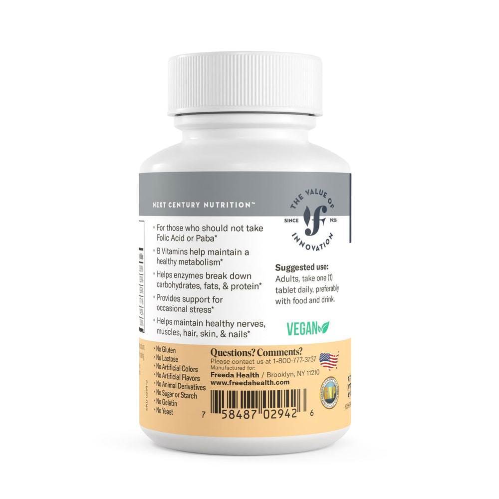 Freeda Vitamin B Complex packaging displayed on shelf