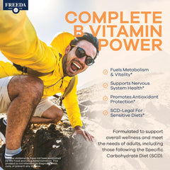 Freeda vegan and kosher formulation suitable for gentle digestion.