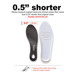 Freeior carbon fiber insole for athletics fuels performance with light, protective rigidity.