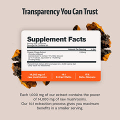 FreshCap Mushrooms Chaga certifications logo indicates organic quality