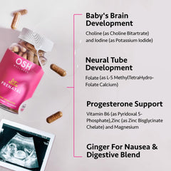 Freshly Moms Ayurvedic Elite Prenatal bottle side highlights easy-to-swallow capsules