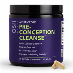Freshly Moms Ayurvedic Preconception Cleanse bottle showing herbal blend for hormonal balance
