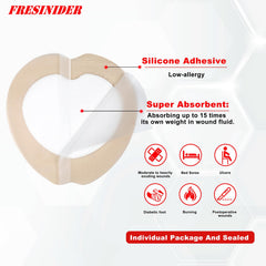 FRESINIDER border 7x7 sacral foam dressing demonstrates waterproof, breathable protection.