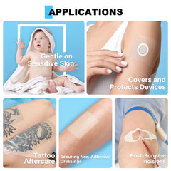 FRESINIDER dressing used for tattoo aftercare to protect and maintain moisture balance.