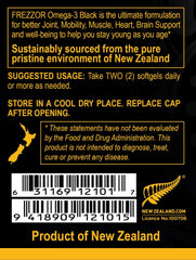 FREZZOR green-lipped mussel oil capsules appear small and potent.