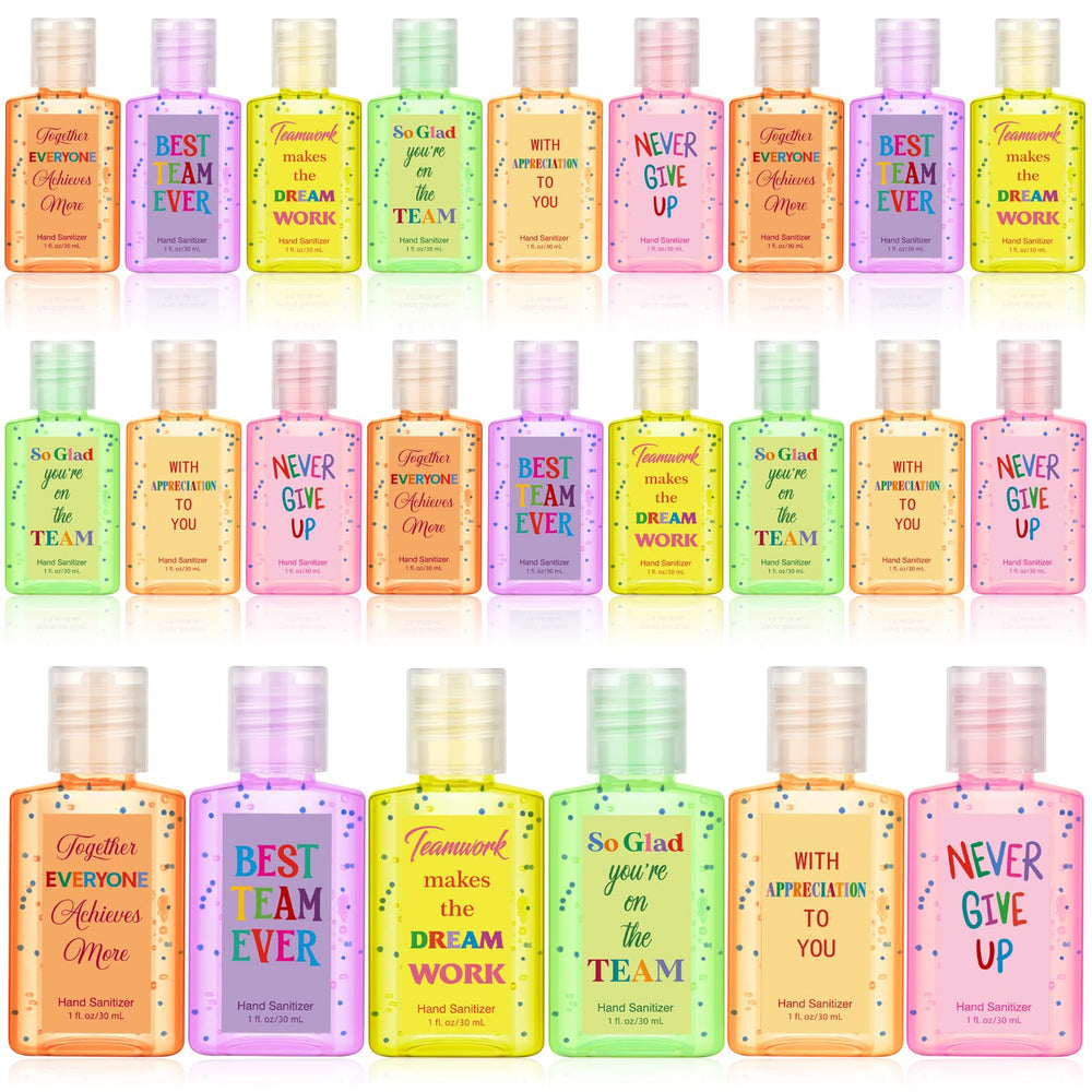 Frienda 24 pack bulk hand sanitizers in colorful assortment