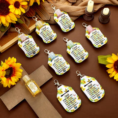 Frienda pocket-sized sanitizer holder fits a purse or pocket.