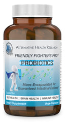 Friendly Fighters Pro Probiotic bottle supports daily digestion.