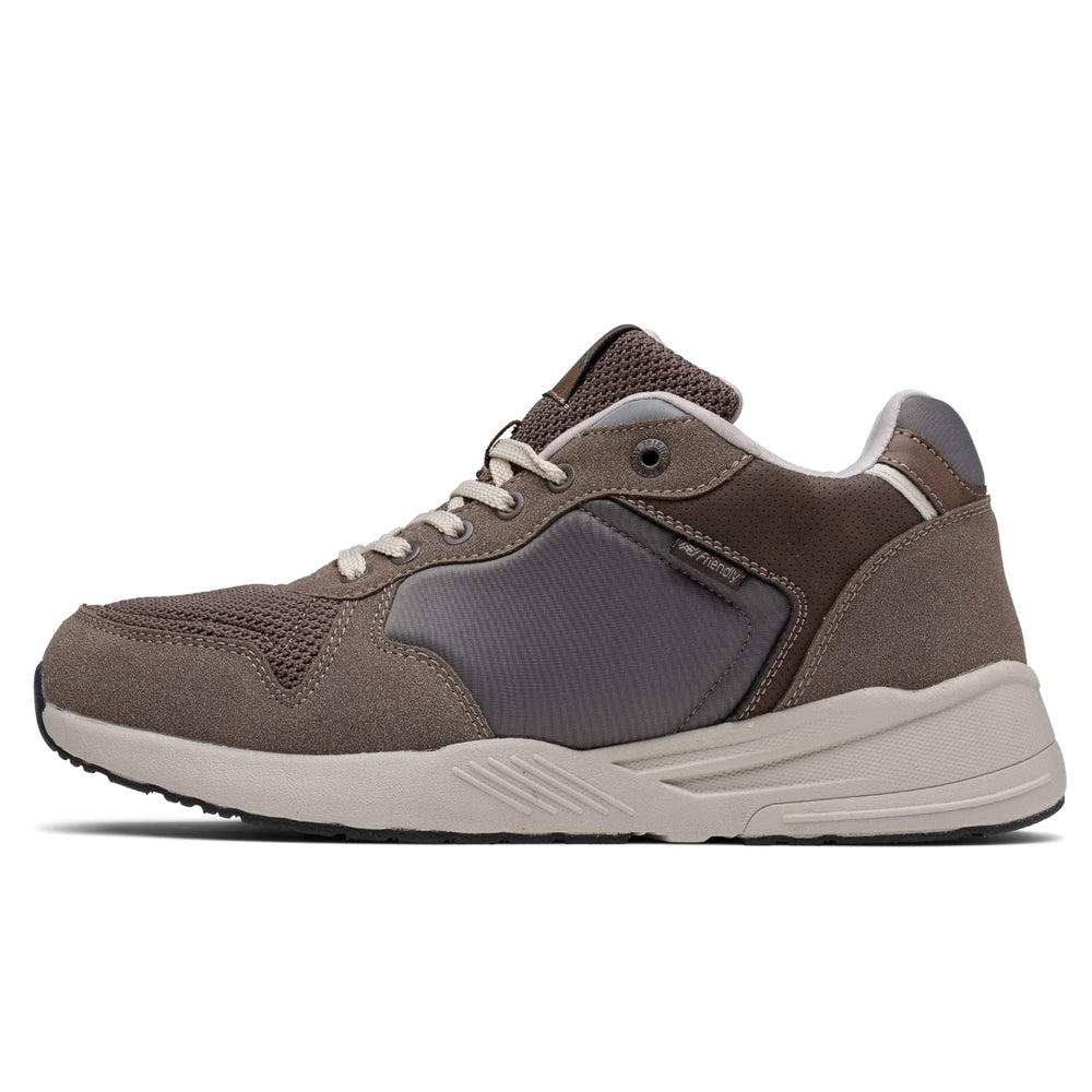 Friendly Shoes Excursion Woodshop slip-resistant outsole enhances stability on varied surfaces.