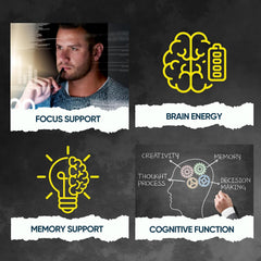 Friendly Vitamins Focused Mind veteran-owned brand shown in family-run setting.