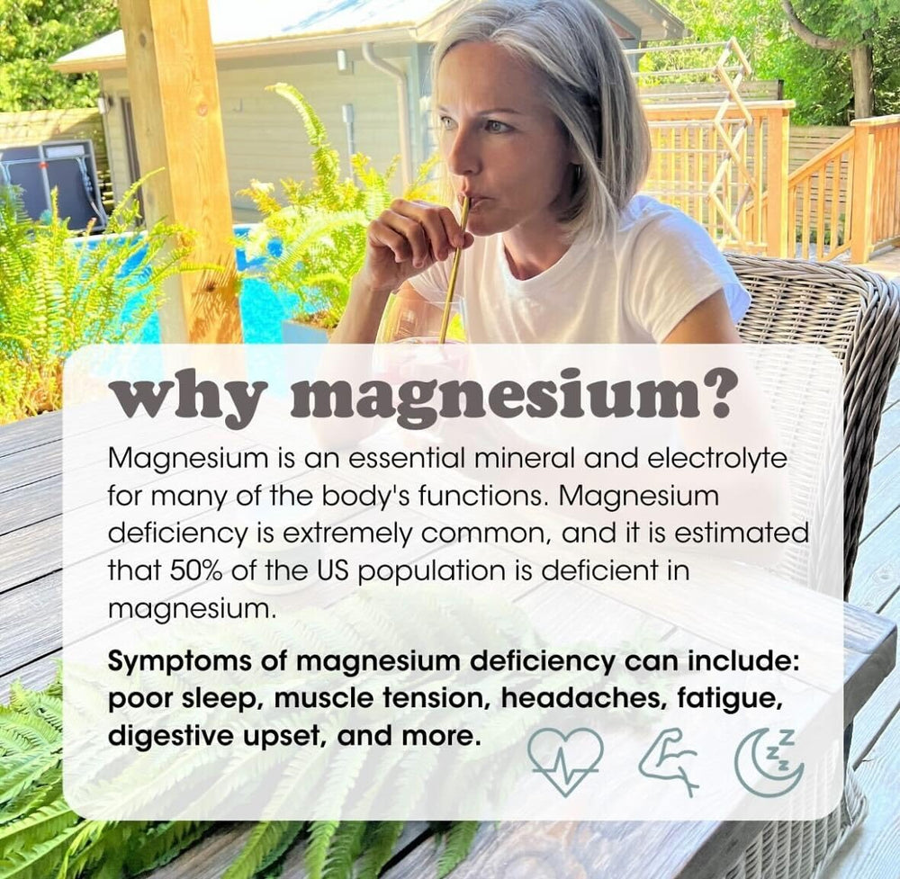 Fringe Triple Magnesium Mix dissolves in beverage for versatile mixing.