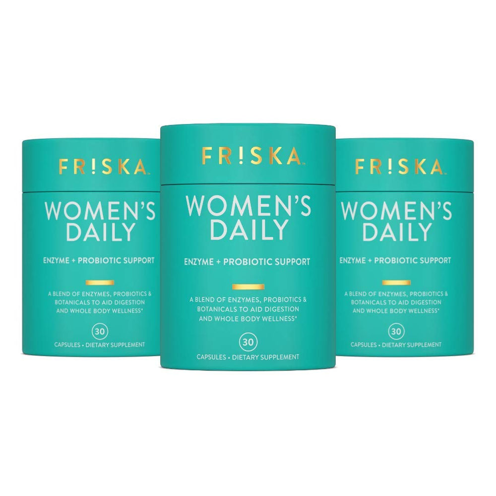 Friska Daily Digestive Enzymes capsules bottle front for daily digestion support