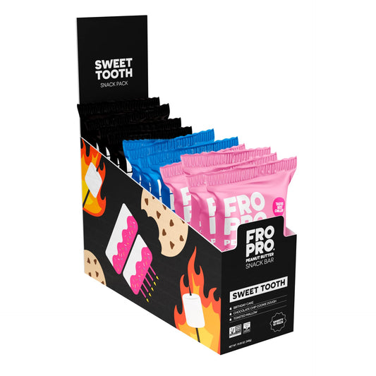 FRO PRO plant protein snack bar wrapped for portable protein on the go.