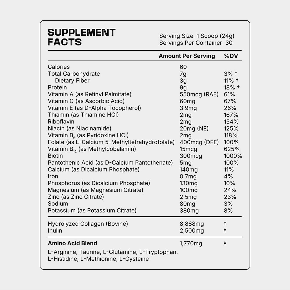Glass of Frog Fuel Performance Greens shake showing smooth mixability.