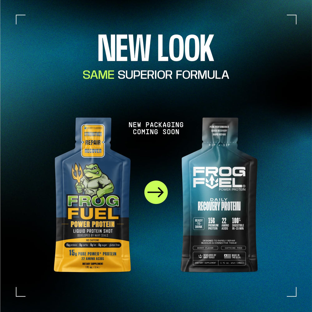 Frog Fuel Power Berry bottle-glass scene captures grab-and-go nutrition.