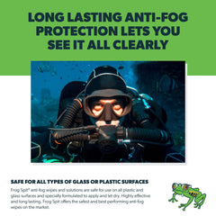 Frog Spit anti-fog wipe on face shield keeps visibility clear