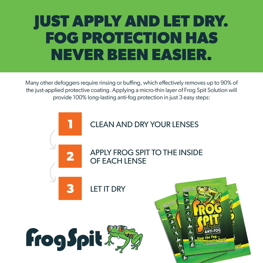 Frog Spit hockey visor wipe clears fog for quick play