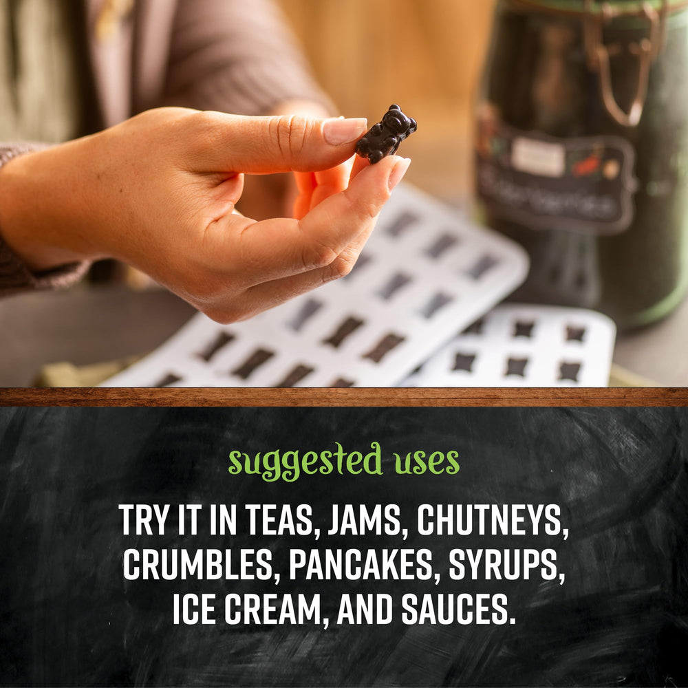 Bulgarian-sourced elderberries from Frontier Co-op, great for desserts.