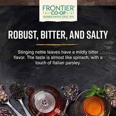 Frontier Co-op nettle powder on a kitchen counter, perfect for soups and teas.