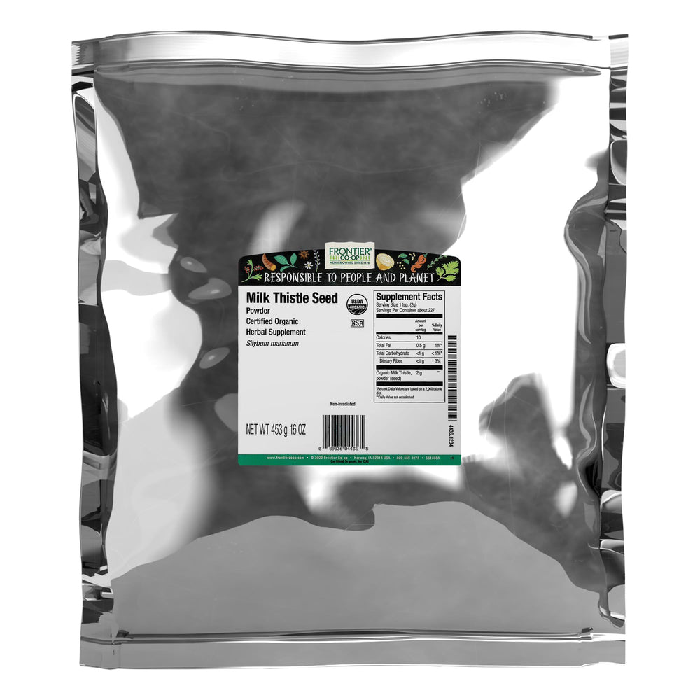 Frontier Co-op organic milk thistle seed powder bulk bag for herbal blends