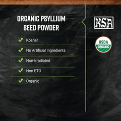 Close-up of Frontier Co-op Psyllium Seed Powder texture suitable for baking