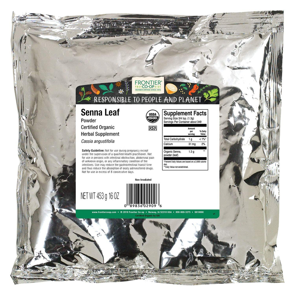 Frontier Senna powder spoonful facilitates convenient daily dosing.