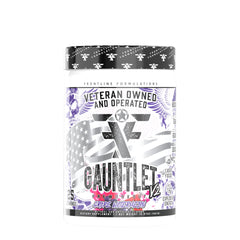 FRONTLINE FORMULATIONS Gauntlet pre-workout bottle shows bold branding for energized training sessions