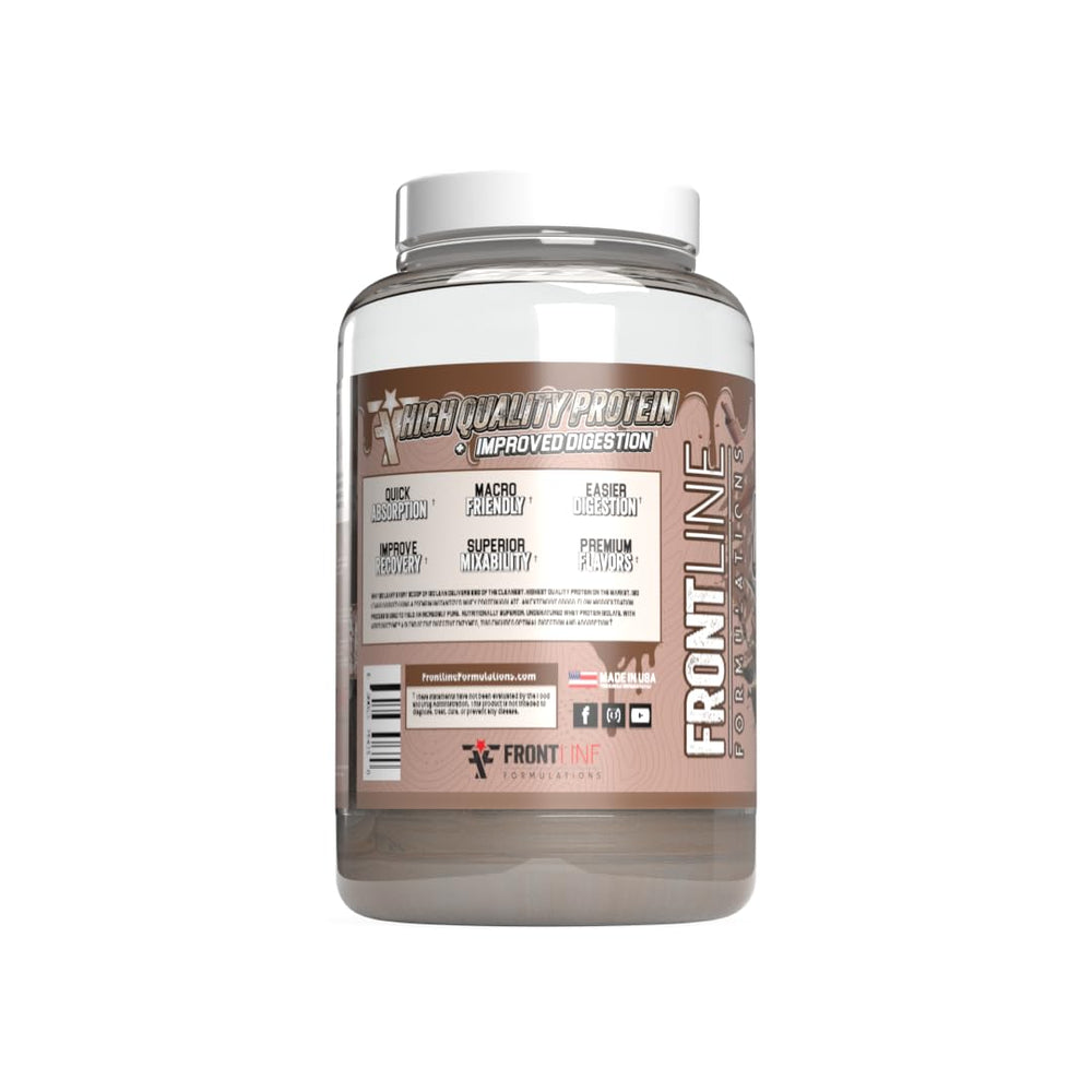 FRONTLINE FORMULATIONS Isolean vanilla shake in glass ready to blend.