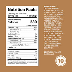 FRO PRO coconut bar nutrition label highlights high protein.