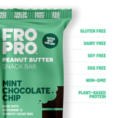FRO PRO mint bar close-up shows chewy texture for quick energy.