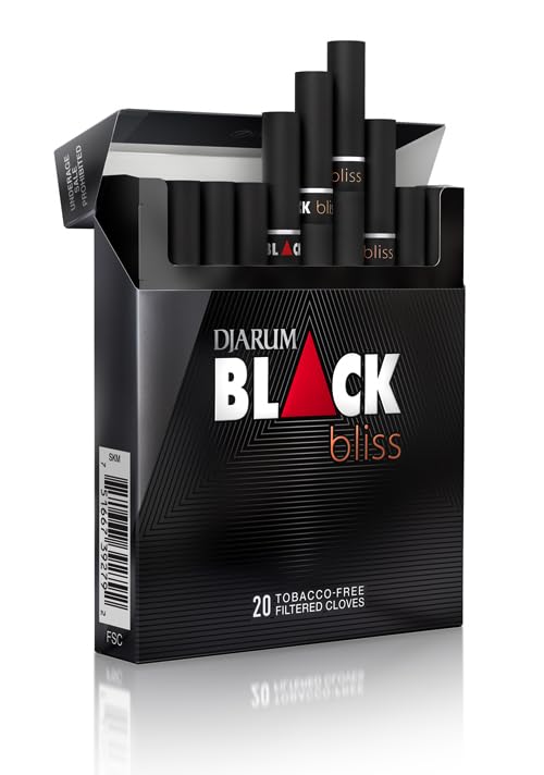 Close-up of Djarum Original Black Bliss cigarettes highlighting clove aroma
