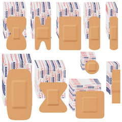 Fsecamb assorted bandages bulk pack with varied shapes and sizes.