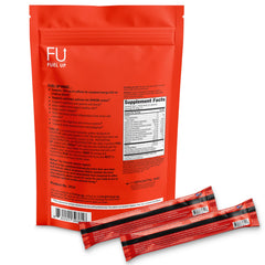 FU FUEL UP bialoe electrolyte powder tub showcasing hydration and clean caffeine