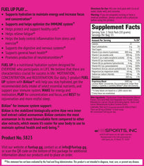 FU FUEL UP Fuel Up Play electrolyte powder dissolves quickly in water for refreshing hydration